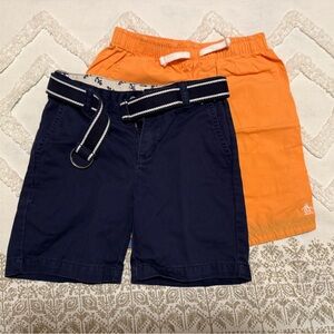 Gymboree Navy and Orange Penguin Kids Shorts in Great Used Condition Size 5 boys